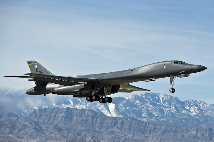 B-1 bomber in flight
